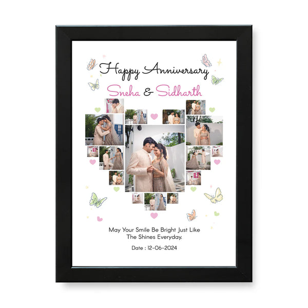 Heart shape Collage Anniversary Photo Frame (10x14 inch)