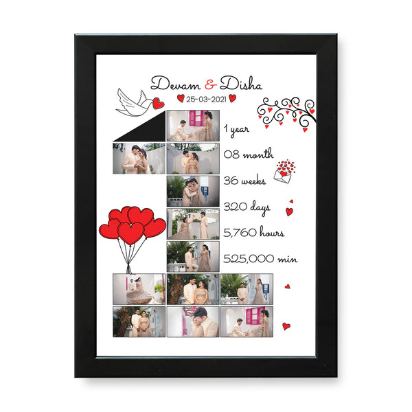 1 Month to 12 Month Anniversary Collage Frame (10x14 inch)