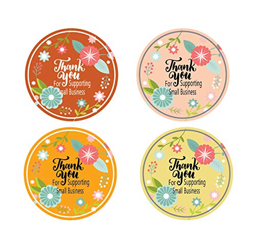 Thank You for Supporting My Small Business-Floral Round Stickers