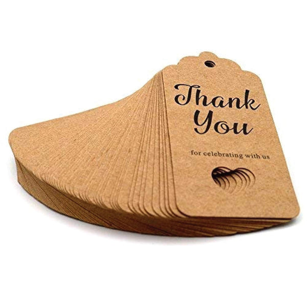 Thank You for Celebrating with Us Tags with Hanging Strings – 40 Pieces