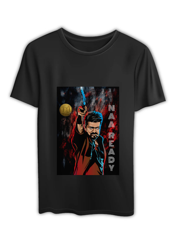 Round Half Sleeve Regular Fit Thalapathy Vijay Leo T Shirt for Men