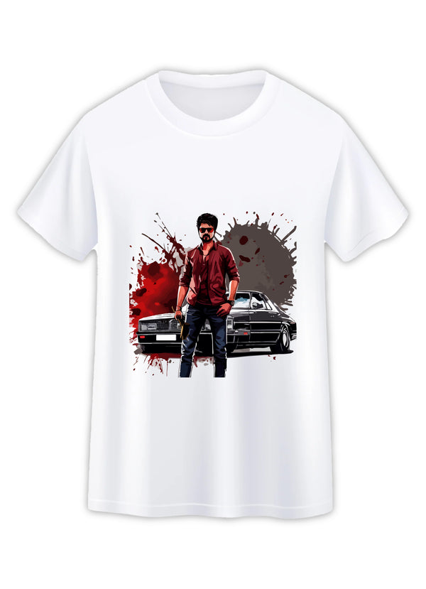 Thalapathy Vijay Leo Round Half Sleeve Regular Fit T Shirt Men