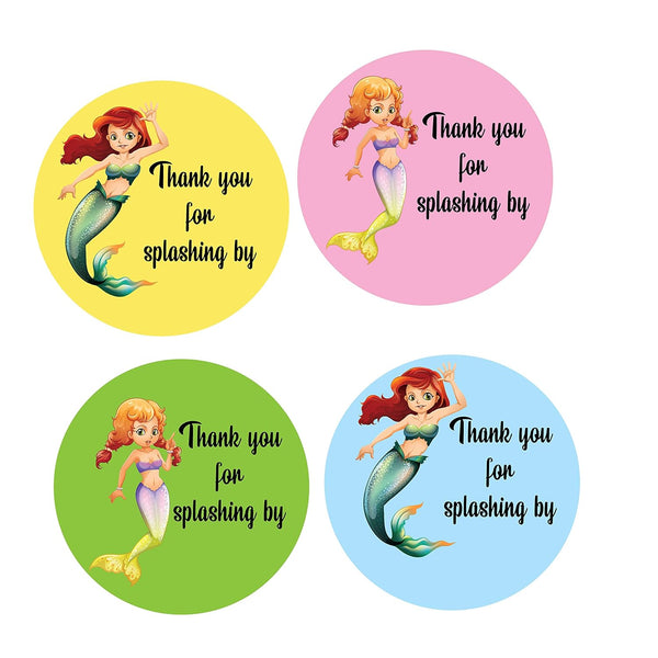 Mermaid Theme -Thank You for Stickers