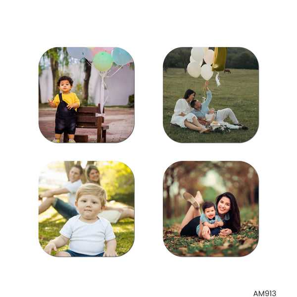 Customized Photo MDF Fridge Magnets (Set of 4)