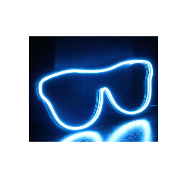 Glasses Neon Light Strip for Wall Bedroom Office Hotels Home Decoration LED Art Indoor L X H 13.5 X 5.5 Inches