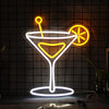 Cocktail Glass Neon Light Strip for Wall Bar Office Hotels Home Decoration LED Art Indoor L X H 10.5 X 13 Inches