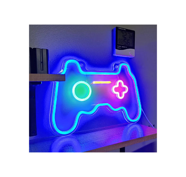 Gamepads Neon Light Strip for Wall Bedroom Gaming Rooms Office Home Decoration LED Indoor Art L X H 12 X 8.3 Inches