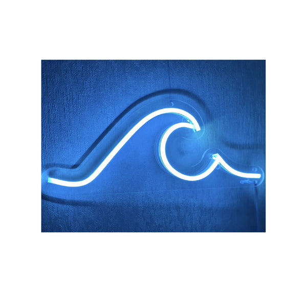 Wave Water Neon Light Strip for Wall Kids Bedroom Office Home Decoration LED Art Indoor 12 X 5.2 Inches