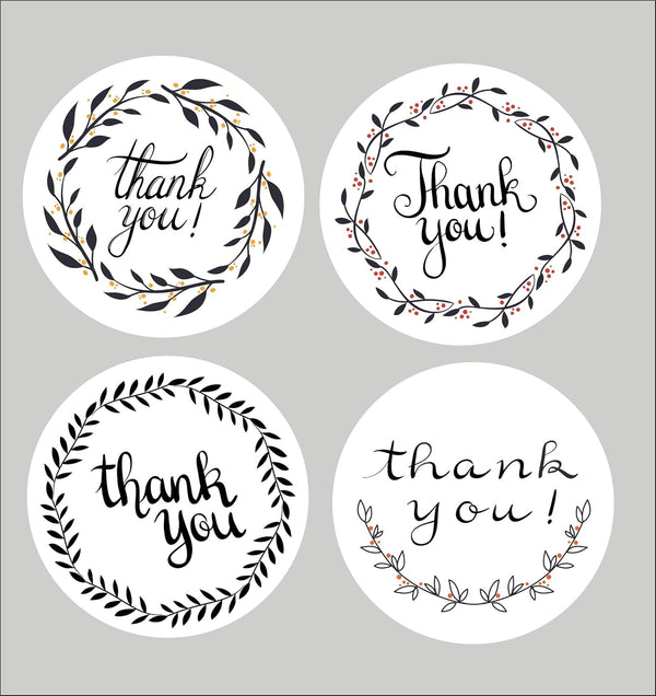 Floral Thank You Stickers (40 Pieces)