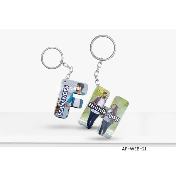 Alphabet with Photo Keychain