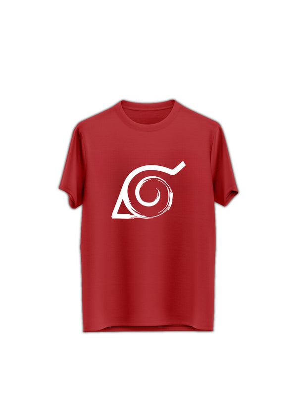 Naruto Leaf Village Symbol Round Neck Half Sleeve Regular Fit T Shirt