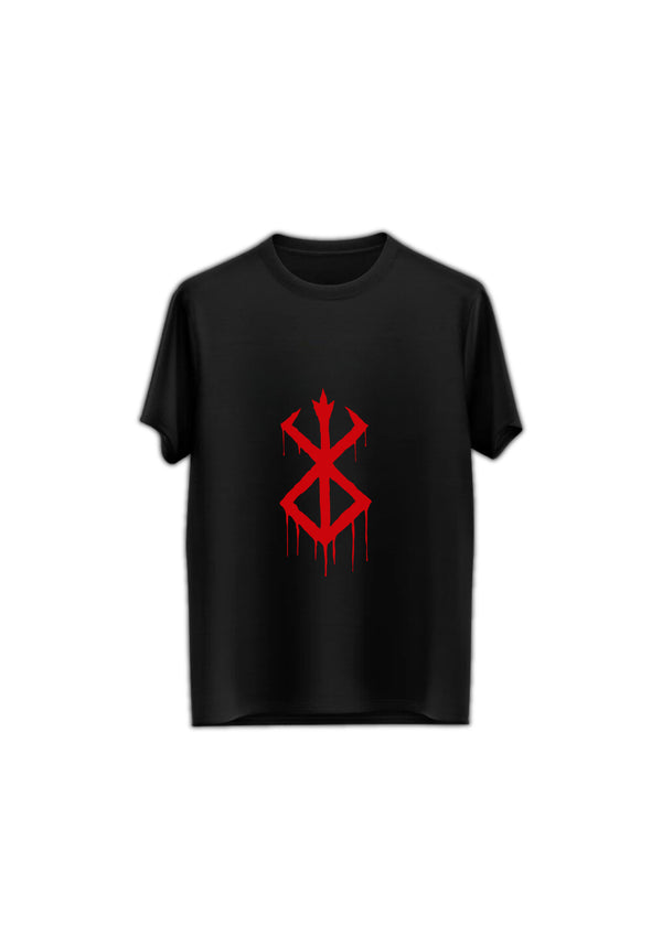 Berserk logo for Anime Round Neck Half Sleeve Regular Fit T Shirt