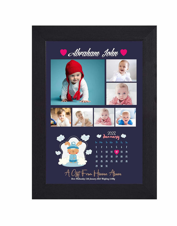 Woopme Customized New Born Baby Photo Frame – Personalized Wall Decor