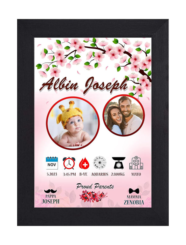 Woopme Customized New Born Baby Photo Frame(9.5" x 13.5")