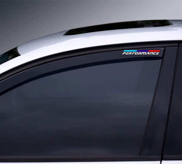 4 PCs Performance Car Stickers for Car Visor Rear View Mirror Vinyl Decal L X H 12 X 1.5 Cms