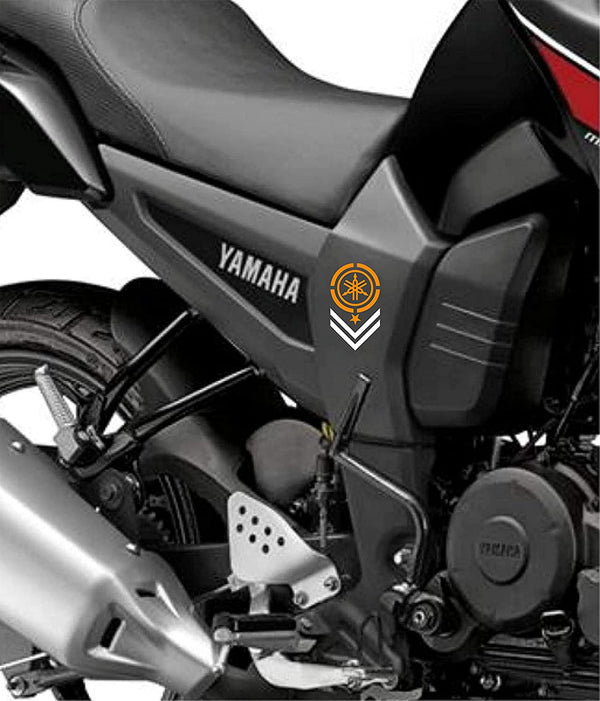Bike Stickers Compatible with Yamaha Bike Side Mask Mudguard Vinyl Decals L x H 6.00 cm x 10.00 cm Pack of 2