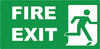 Woopme Fire Exit Printed Sign Sticker Water Proof for Office Industry Business IT Parks Vinyl Signage (Multicoloured) Printed Sign Stickers