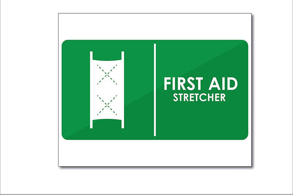 Woopme First Aid Stretcher Printed Sign Sticker Water Proof for Office Industry Business IT Parks Vinyl Signage (Multicoloured) Printed Sign Stickers