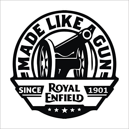 Royal Enfield Made Like Gun Sticker, 0.03 x 4.33 x 4.33 Inches, Black