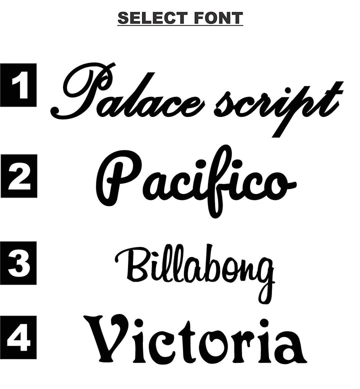 fonts for customized name plates