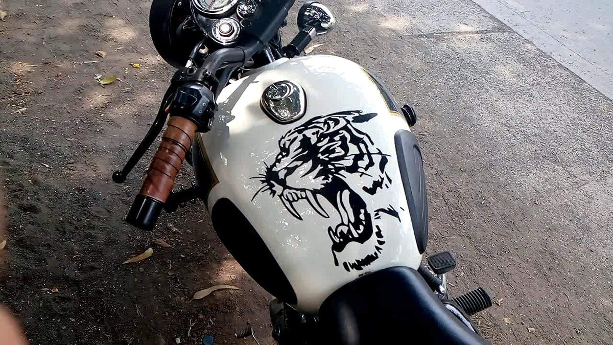 Royal Enfield Tiger vinyl printed sticker for Fuel Tank