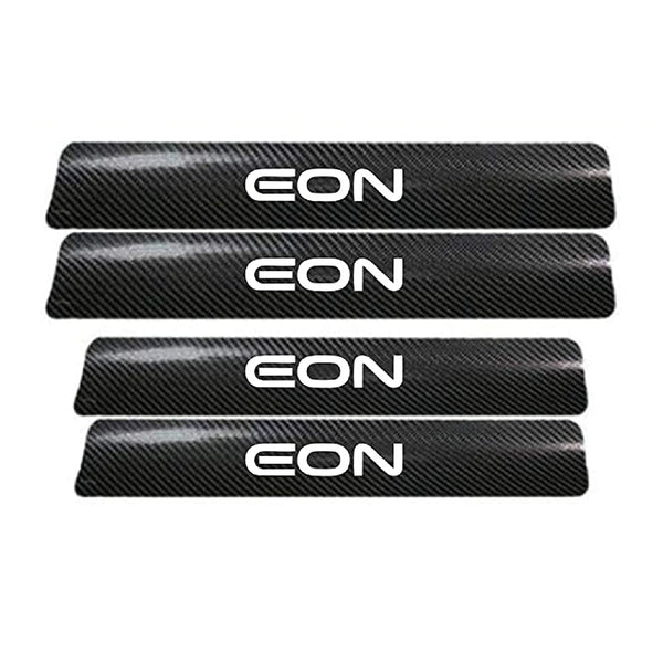 4 PCS Anti-Scratch Door Sill Car Stickers Compatible for Eon Car Exterior Sill Guard Protector Carbon Fiber and Vinyl Sticker