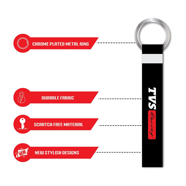 TVS Racing Logo Multicolored Lanyard Keychain Holder For All Tvs