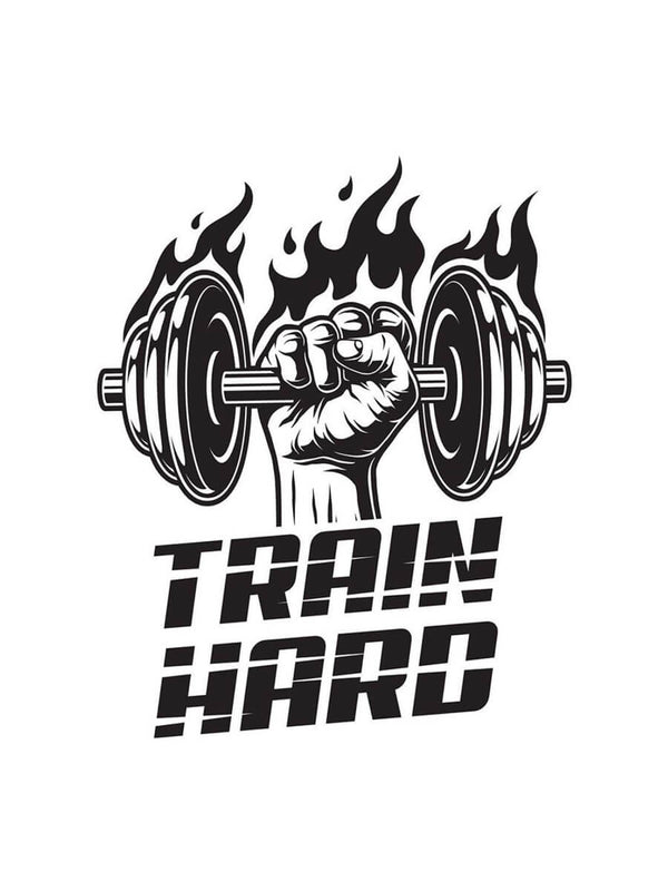 woopme: Train Hard Gym Wall Sticker Vinyl Decal Bedroom Wall Decoration