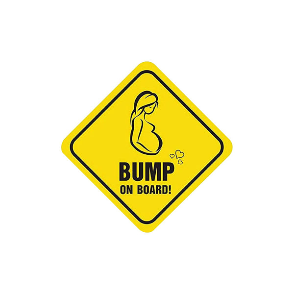 Vinyl Pregnant On Board Car Bike Sticker, 18 x 18 cm, Black Yellow