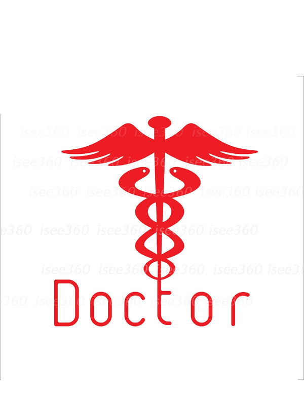 Woopme: Reflective Red Doctor Logo Decal Sticker Cars Windshield Sides Set Of 2