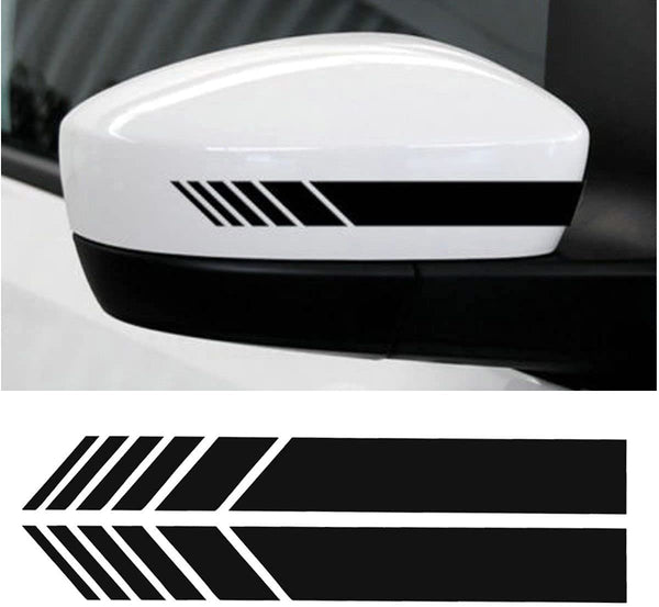 2pcs/Set Car Rear View Mirror Stickers Décor Vinyl Sticker Decals Car Styling for Die Cut Water Resistance PVC Sticker (Black)