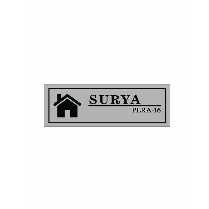 Woopme: Customised Modern Name Board For House Outdoor & Indoor Use (Silver, Black) customised name board woopme 