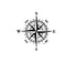 Compass Vinyl Car Stickers & Decals L x H (15.00 x 15.00cm) (Black)