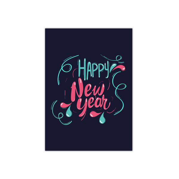 Printed Happy New Year Poster Home Bedroom Shops L x H 12 x 18 Inch