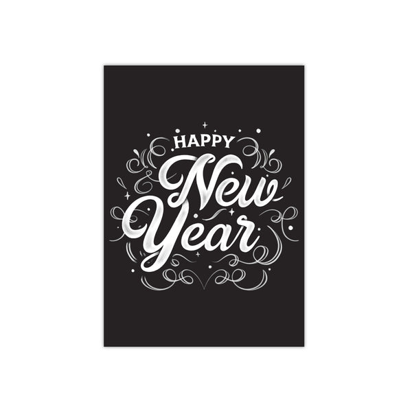 Printed Happy New Year Poster Home Bedroom Shops L x H 12 x 18 Inch