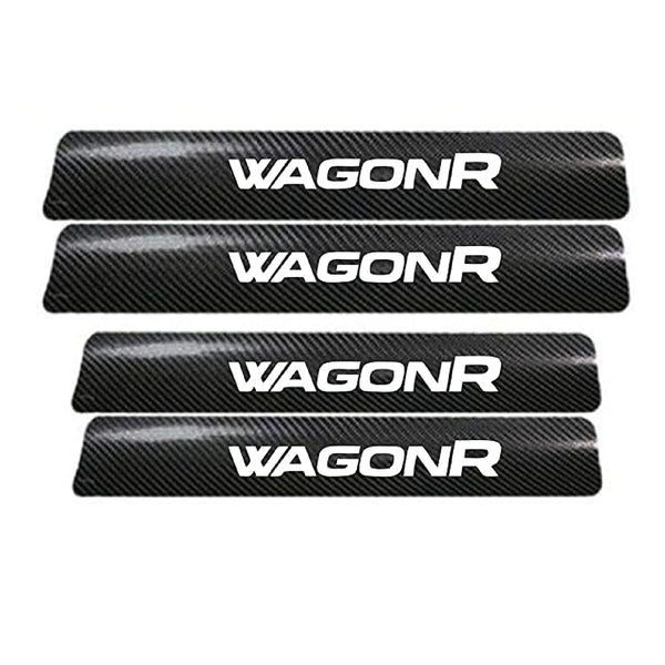 4 PCS Anti-Scratch Door Sill Car Stickers Compatible for Wagonr Car Exterior Sill Guard Protector Carbon Fiber and Vinyl Sticker