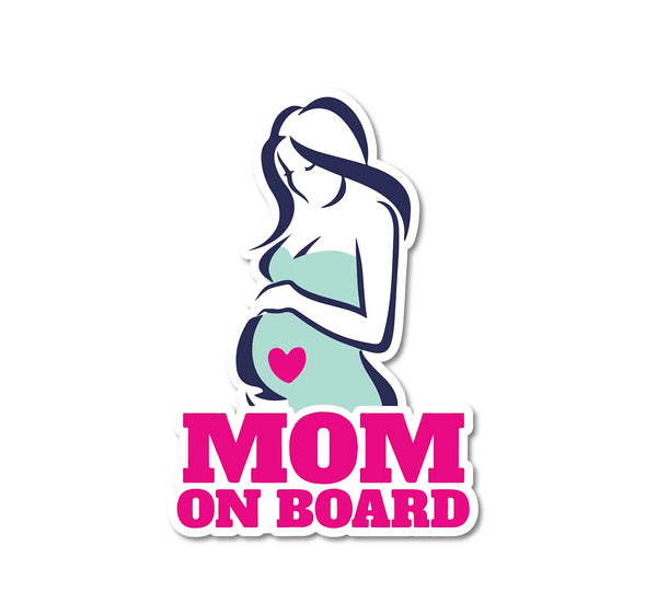 Mom On Board Autographic Printed Car Stickers Window Glass  L X H 10.3 x 15 CMS