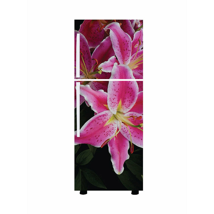 woopme: Refrigerator stickers floral design self adhesive vinyl printed floral decal for double door fridge refrigerator sticker woopme 