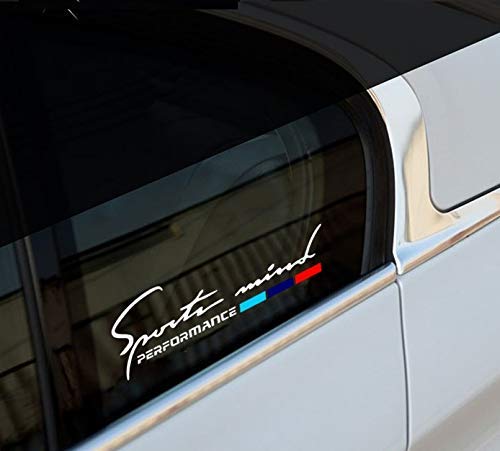 Sports Mind Performance Car Stickers Exterior Decorative Vinyl Decal Sticker for Sides Hoods Rear 28.5 x 7.5 cm