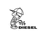 Funny Boy Peeing Diesel Universal for all Car Stickers